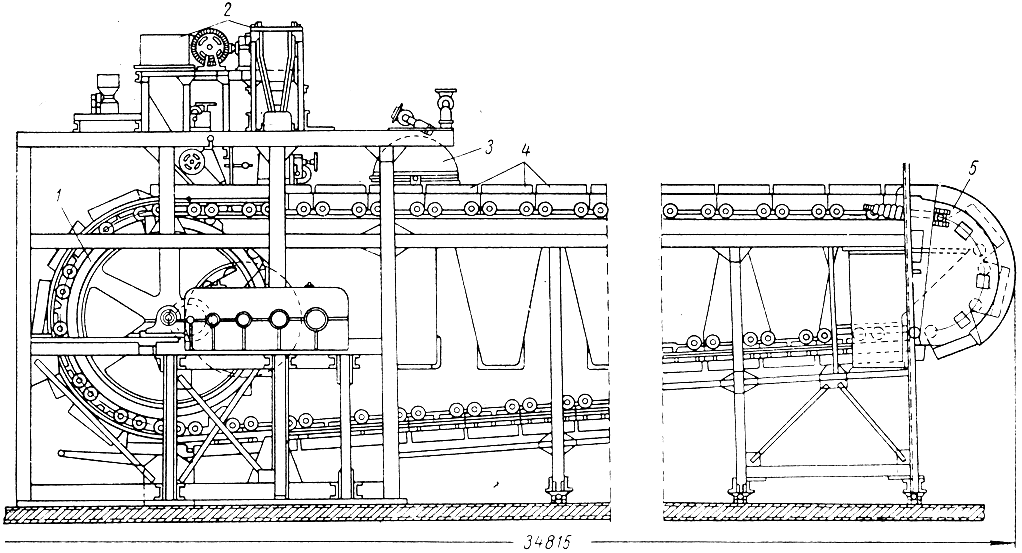 ���. 8. ��������������� ������: 1 - �������� ������; 2 - ����������� ��������� ������; 3 - ����; 4 - ������������ �������; 5 - ������������ �����